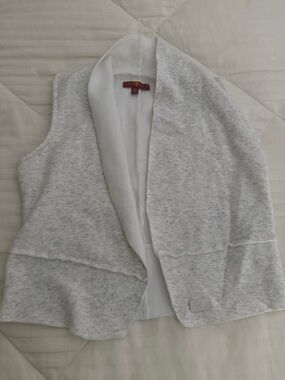 Light Heather Gray Sleeveless Draped Vest